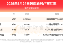2025年5月24日的越南盾兑换卢布汇率