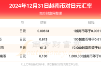 2024年12月31日1越南币能换多少日元